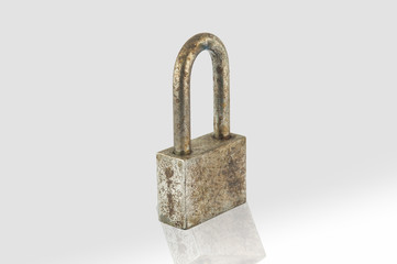 Fototapeta premium rust iron lock on white
