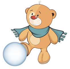 A stuffed toy bear cub cartoon