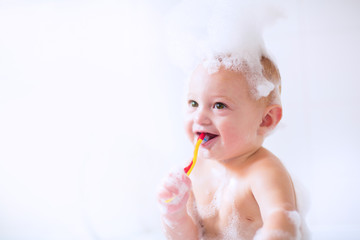 Sweet baby in bath