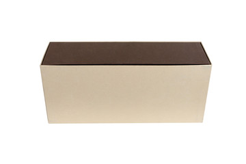 Closed shipping cardboard box isolated