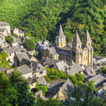 medieval village of Conques and Sainte-Foy Abbey , France