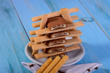 ..slide the roll biscuit sticks
