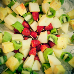 Plate with mediterranean and tropical fruit