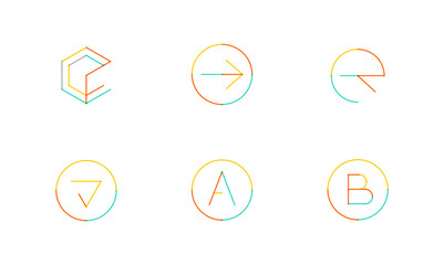 Fototapeta premium Logo set, thin line clean style