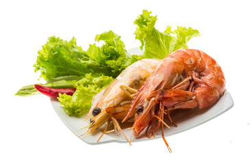 Boiled king prawns