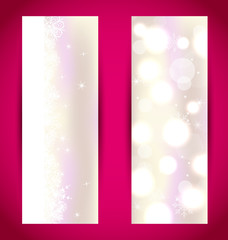 Set Christmas banners with snowflakes