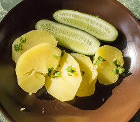 Potatoes and cucumbers