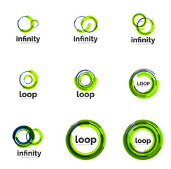 Loop, infinity business icon set