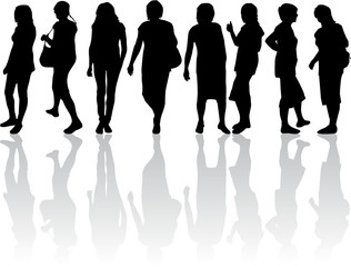 silhouettes of women