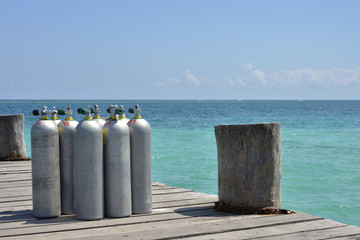 Naklejka premium Diving tanks