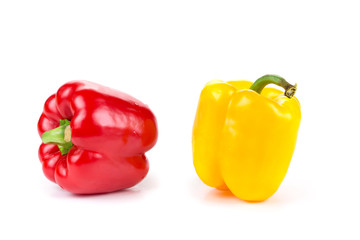 red and yellow pepper isolated