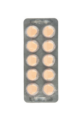 Orange tablet in blister pack