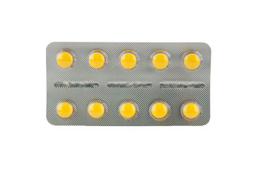 Yellow tablet in blister pack
