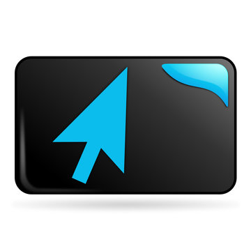 curseur sur bouton web rectangle bleu