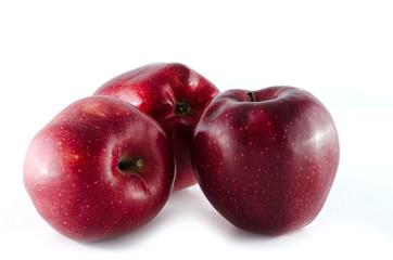 red stark apples isolated on white background