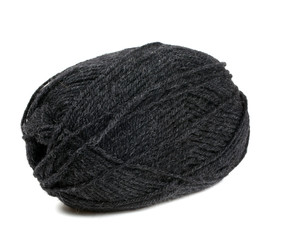 black yarn isolated on white