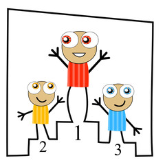 Vainqueurs sur podium