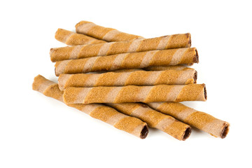 waffle tubes with chocolate cream