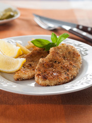 Chicken or pork schnitzel