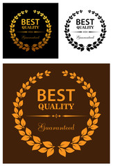 Fototapeta na wymiar Best Quality Guaranteed labels