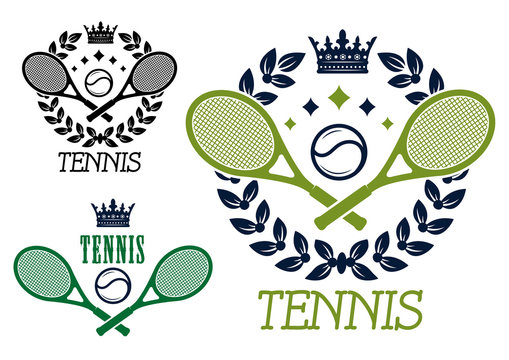Tennis championship emblems or badges