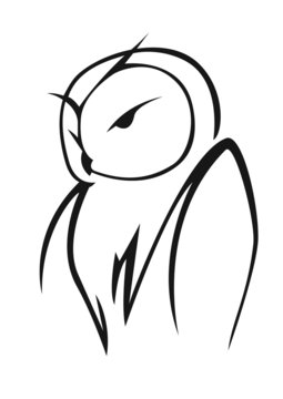 Vector doodle sketch of an owl