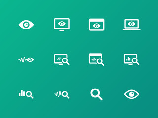 Monitoring icons on green background.