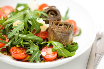 Arugula and artichoke salad.