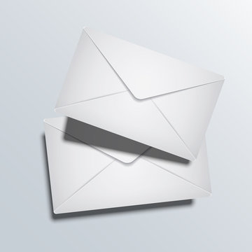 Vector modern two envelope on gray background