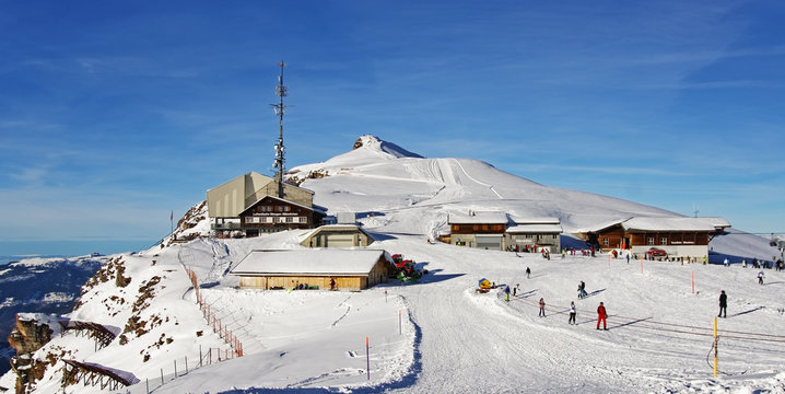 Winter skiing resort Mannlichen in Switzerland