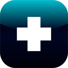 Plus blue sign icon. Positive symbol.