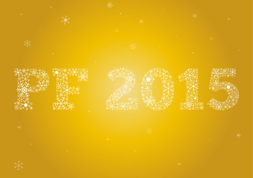 PF 2015 on gold background