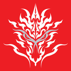 Tribal dragon tattoo design for body art and fashion