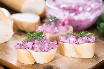 Herring Salad on a baguette