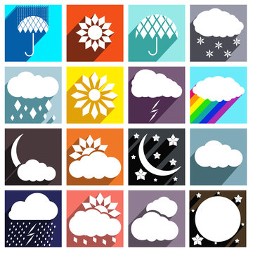 Weather icons with shadow