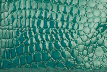 Fototapeta premium Green alligator / crocodile skin leather (wallpaper,background)