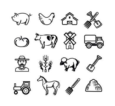Stock vector farm pictogram icon set
