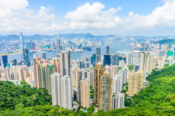 HONG KONG -August 8: Scene of the Victoria Harbour on August 8,