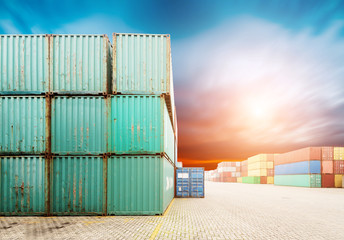 Stack of Cargo Containers at the docks