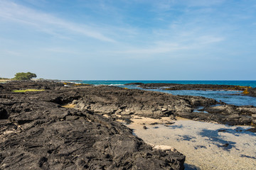 Lava rock beach in Big Island Hawaii