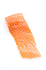 Salmon meat isolated on white
