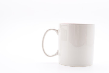 White coffee cup isolated on white
