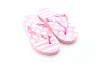 Flip flop fashion plastic shoes isolated on white background