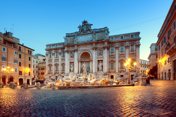 Fototapeta na wymiar Trevi Fountain (Fontana di Trevi). Rome - Italy.