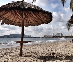 suhut and shadow on beach