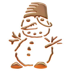 Illustration of golden snowman