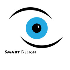 blue eye vector illustration logo