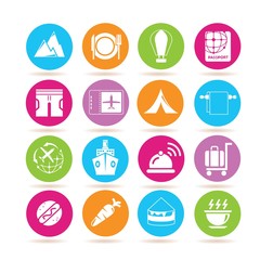 Fototapeta premium food and travel icons