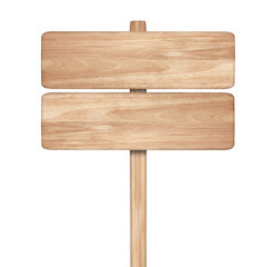 Wooden sign isolated on white