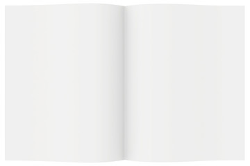 Full open magazine with blank sheet of paper.